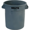 BRUTE 20 gal Round Heavy Duty Plastic Can, Gray, None, Plastic, Not Applicable  FG262000GRAY