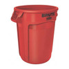 BRUTE 20 gal Round Heavy Duty Plastic Can, Red, None, Plastic, Not Applicable