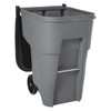 BRUTE 95 gal Rectangular Rolling Plastic Can, Gray, None, Plastic, 27 3-8 in  FG9W2200GRAY