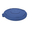 BRUTE(R) 32 gal Trash Can Lid, Flat Blue, Resin, 0 Openings 22 1/4 in W/Dia