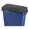 Slim Jim(R) 23 gal Trash Can Lid, Swing Black, Resin, 1 Openings 11 1-4 in W-Dia  FG267360BLA