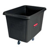 Rubbermaid Commercial Cube Truck,3/4 cu. yd.,600 lb. Cap,Black FG461900BLA