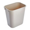 Deskside 3 gal Rectangular Indoor Plastic Can, Beige, None, Plastic, 8 1/4 in