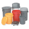 BRUTE 44 gal Round Heavy Duty Plastic Can, Gray, None, Plastic  FG264360GRAY