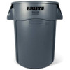BRUTE 44 gal Round Heavy Duty Plastic Can, Gray, None, Plastic  FG264360GRAY