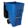 BRUTE 95 gal Rectangular Rolling Plastic Can, Blue, None, Plastic, 27 3-8 in  FG9W2273BLUE