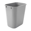 Deskside 3 gal Rectangular Indoor Plastic Can, Gray, None, Plastic, 8 1/4 in