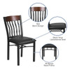 Eclipse Restaurant Chair, 17 in W 24-1-2" L 35-3-4" H  XU-DG-60618-WAL-BLKV-GG