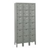 Box Locker, 36 in W, 15 in D, 78 in H, (3) Wide, (6) Tier, Dark Gray