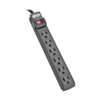 Tripp Lite Power Strip, 5-15R, 5-15P, 6 ft., Black PS66B