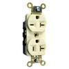 Hubbell Wiring Device-Kellems Combo Device,Ivory,20 A,2P3W,Bk;Sd,1PK HBL5492I