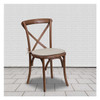 HERCULES Series Pecan Cross Back Chair with Cushion,PK2