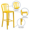 2PK 30" High Yellow Metal Barstool with Slat Back  2-CH-61200-30-YL-GG