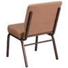 Hercules Church Chair, 21-1-4 in W 25" L 33" H, Fabric Seat  FD-CH0221-4-CV-BN-GG
