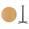 Flash Furniture Round Natural Laminate Table, Laminate Top, Wood Grain XU-RD-36-NATTB-T3030B-GG