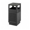 Canmeleon 38 gal Square Outdoor Can, Black, None, Plastic, 18 1/4 in