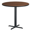 Round Walnut Table Top,Round w/X-Base,42", Laminate Top, Wood Grain