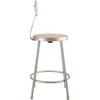 National Public Seating Round Stool with Backrest, Height 24"Gray 6224B