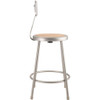 National Public Seating Round Stool with Backrest, Height 24"Gray 6224B