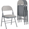 COSCO Premium Gray Fabric Padded Metal Folding Chair 14-995-GRY4 Pack of 4