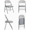 COSCO Premium Gray Fabric Padded Metal Folding Chair 14-995-GRY4 Pack of 4 649221