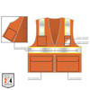 Ergodyne Safety Vest,Two-Tone,Mesh,Orange,S 8246Z-S
