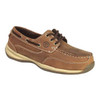 Women's Boat Shoe, Steel Toe, Leather Upper, Rubber Outsole, Lace Up, Brown, 7 W