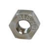 Hex Nut, 1/4"-20, 316 Stainless Steel, Not Graded, Plain, 7/32 in Ht