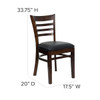 Hercules Restaurant Chair, Wood Back, 17-1/4 in W 20" L 33-3/4" H