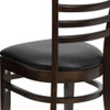 Hercules Restaurant Chair, Wood Back, 17-1-4 in W 20" L 33-3-4" H  XU-DGW0005LAD-WAL-BLKV-GG
