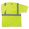Ergodyne Short Sleeve Hi-Vis Shirt, Polyester Breathable Knit, Lime, 3XL 8289