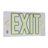 Exit Sign, Plastic, 15-3/8" W, 8-3/4" H, Exit (Double Arrows), White