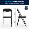 Square Folding Table, 33.5" W, 33.5" L, 27.75" H, Vinyl Top, Black  JB-1-GG