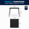 Square Folding Table, 33.5" W, 33.5" L, 27.75" H, Vinyl Top, Black  JB-1-GG