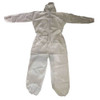 Condor Hooded Disposable Coveralls, 2XL, White, zipper 30C578