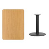 Rectangle Ntural Lam Table,Rect w-Rnd Base,30"x42", Laminate Top, Wood Grain  XU-NATTB-3042-TR24-GG