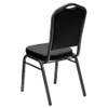 Hercules Banquet Chair, Black Back, 17-1-4 in W 20-1-4" L 38" H, Vinyl Seat  FD-C01-SILVERVEIN-BK-VY-GG