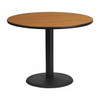 Round Natural Laminate Table, 42" W, 42" L, 31.125" H, Laminate Top, Wood Grain