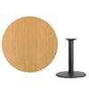 Round Natural Laminate Table, 42" W, 42" L, 31.125" H, Laminate Top, Wood Grain  XU-RD-42-NATTB-TR24-GG