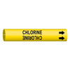 Brady Pipe Marker,Chlorine,Yl,1-1/2 to2-3/8 In 4025-B