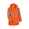 Ergodyne Rain Jacket with Hood, Polyester, Class 3 Type R, Orange, 3XL 8365