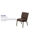 Hercules Church Chair, Brown Back, 21-1-4 in W 25" L 33" H, Fabric Seat  FD-CH0221-4-GV-S0819-GG