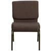 Hercules Church Chair, Brown Back, 21-1-4 in W 25" L 33" H, Fabric Seat  FD-CH0221-4-GV-S0819-GG