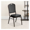 Flash Furniture Black Vinyl Banquet Chair,PK4 4-FD-C01-GOLDVEIN-BK-VY-GG