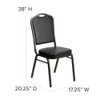 Flash Furniture Black Vinyl Banquet Chair,PK4 4-FD-C01-GOLDVEIN-BK-VY-GG