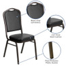 Flash Furniture Black Vinyl Banquet Chair,PK4 4-FD-C01-GOLDVEIN-BK-VY-GG