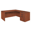 Pedestal Desk Legacy 71" Single Full Pedestal L-Desk,4, Cherry