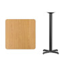 Square Natural Laminate Table, Laminate Top, Wood Grain  XU-NATTB-3030-T2222B-GG