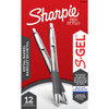 Sharpie S-Gel Pen - 0.7 mm Pen Point - Blue Ink - Black Barrel - 12 / Dozen
