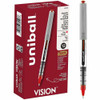 uniball™ Vision Rollerball Pens - 0.7 mm Pen Point - Red Ink - 12 / Dozen